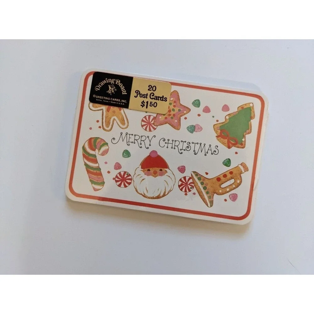 Vintage Christmas Postcards Set of 20 Unused NOS Merry Christmas Cookie Designs